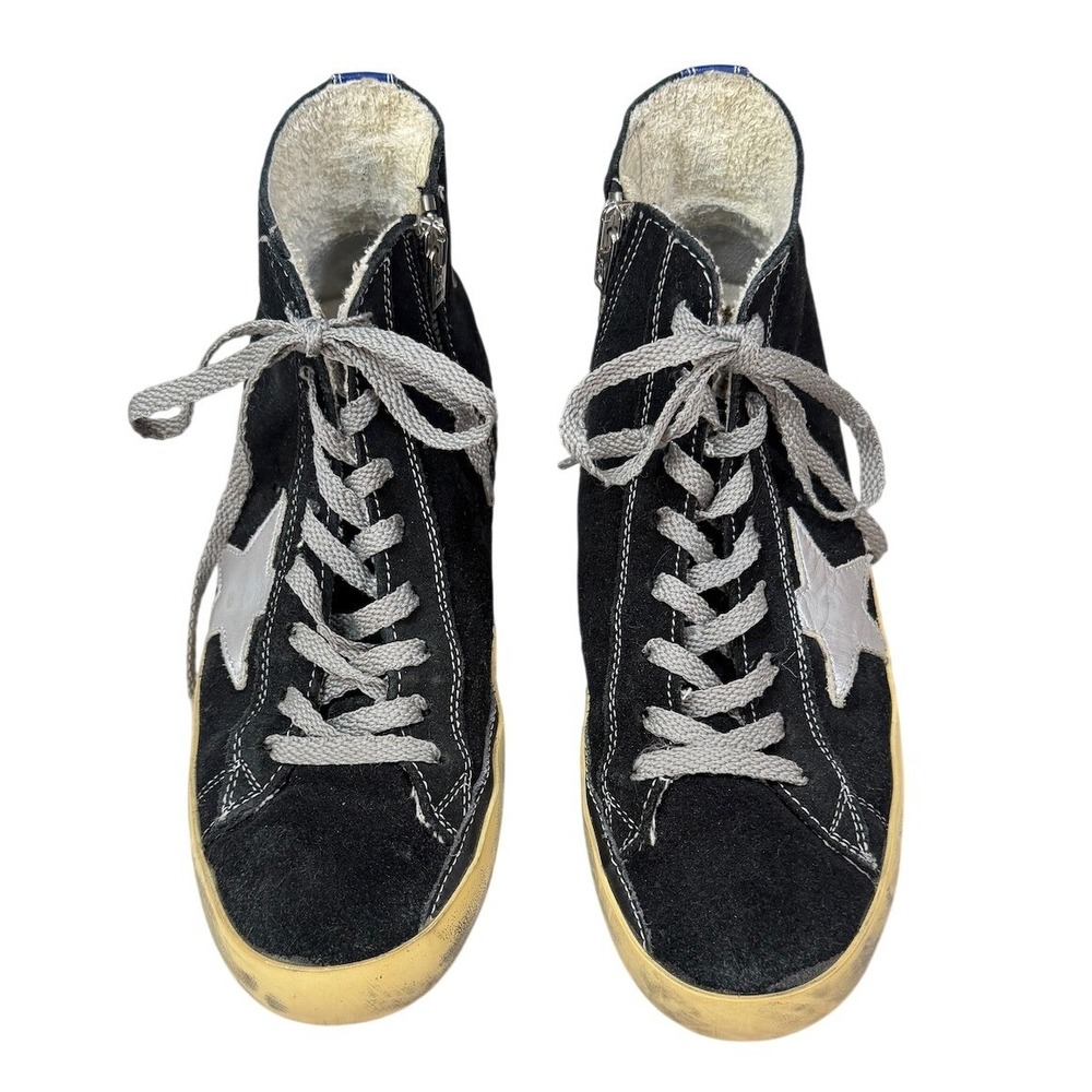 Golden Goose Francy Black Suede‎ High Top Sneakers Size 38 (US 7.5)